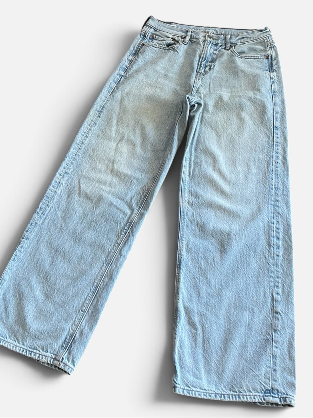 American Eagle Outfitters ‘90s Wide Leg Light Wash Denim Jeans Women’s Sz 8